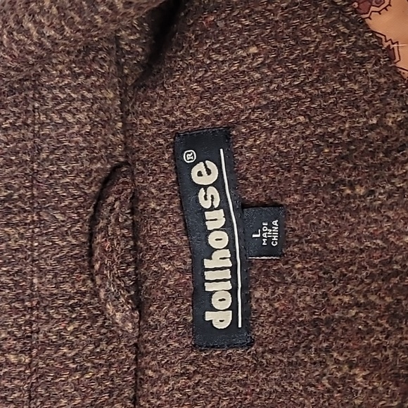 Dollhouse Brown Tweed Wool Peacoat - Picture 10 of 14